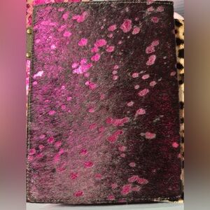 Keep It Gypsy Pink & Black specksled hair on hide notebook cover